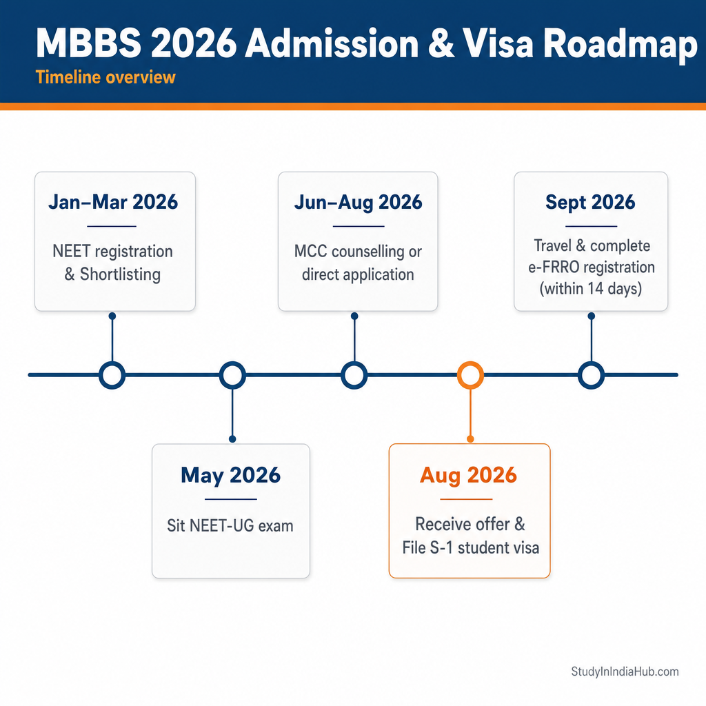 StudyInIndiaHub.com — MBBS 2026 Admission & Visa Roadmap
